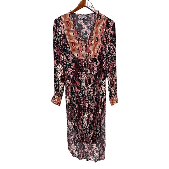 Blank London Dresses & Skirts - Boho Floral Midi Dress By Blank London Medium V-Neck Long Sleeve Multicolor